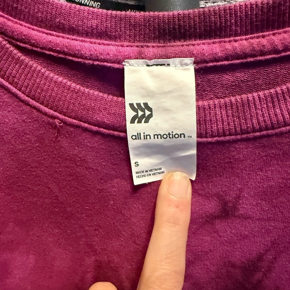💖 All In Motion Tie-Dye Crewneck Sweatshirt Size S | Magenta / Berry - Picture 2 of 4